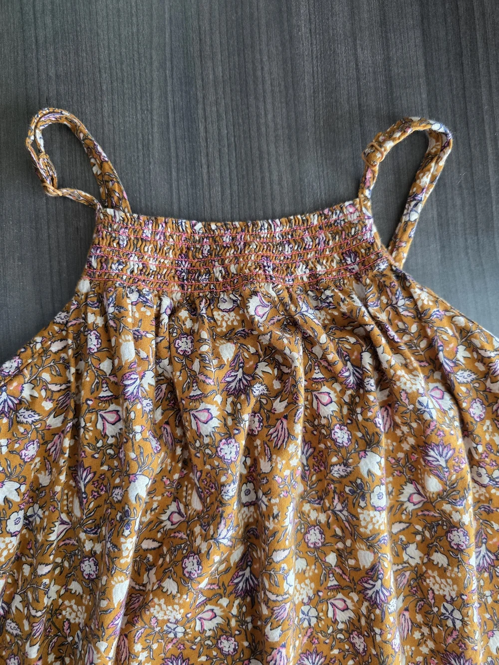 Old Navy Floral Sundress in Mustard Floral Tiered-Hem Cami Dress